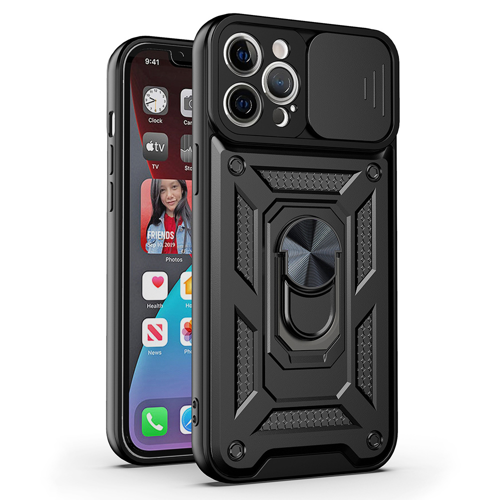 Levně Slide Camera Armor Case for Motorola Moto E22/E22i Black