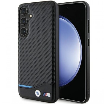 Originální pouzdro BMW Leather Carbon BMHCS24M22NBCK pro Samsung Galaxy S24 Plus Black
