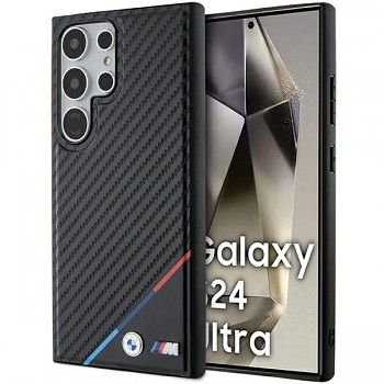 Originální pouzdro BMW hardcase Carbon Tricolor Line MagSafe BMHMS24L23PUDTK pro Samsung Galaxy S24 Ultra Black