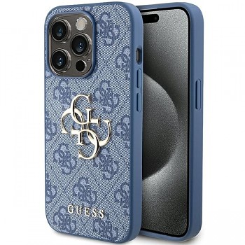 Originální pouzdro GUESS hardcase 4G Big Metal Logo GUHCP15L4GMGBL pro Iphone 15 Pro blue