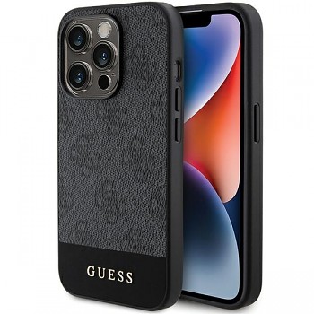 Originální pouzdro GUESS hardcase 4G Stripe Collection GUHCP15LG4GLGR pro Iphone 15 Pro grey
