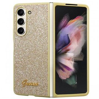 Originální zadní kryt GUESS Glitter Script GUHCZFD5HGGSHD pro Samsung Galaxy Z Fold 5 Gold