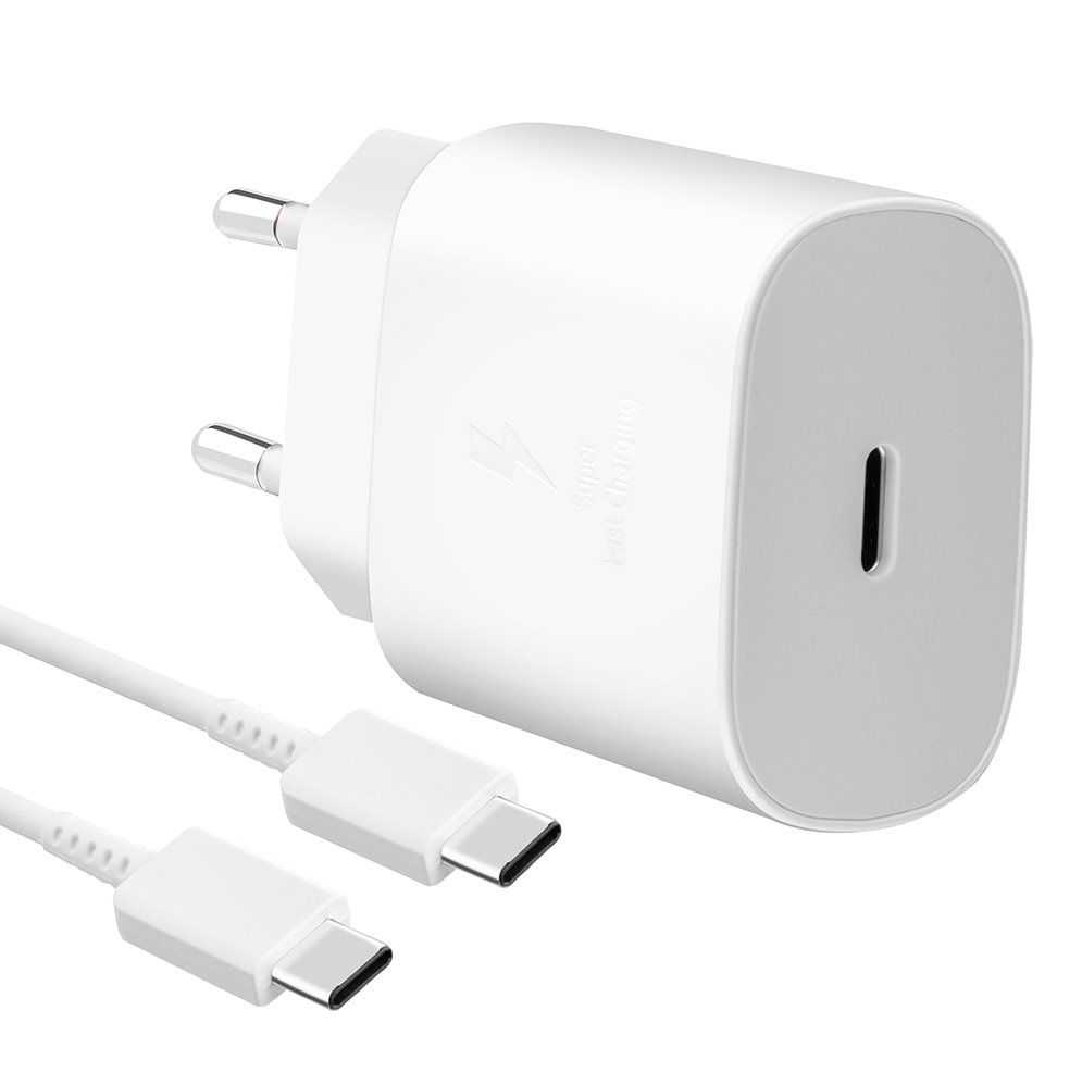 Levně Originální rychlonabíječka Samsung EP-TA800EWE 25W včetně USB-C kabelu EP-DG980BWE bílá