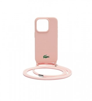 Originální pouzdro LACOSTE hardcase Silicone Cord LCHCP15LSCCRLP do Iphone 15 Pro Light Pink