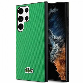 Originální pouzdro LACOSTE hardcase Iconic Petit Pique MagSafe LCHMS24LPVCN pro Samsung Galaxy S24 Ultra Green