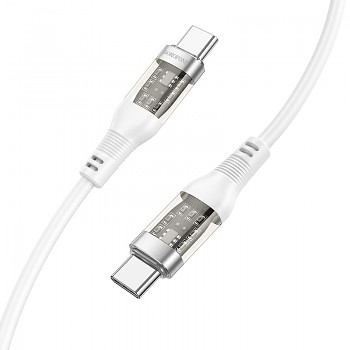 Borofone kabel BU37 Transparent Exploration - typ C na typ C - 60W 1,2 metru bílý