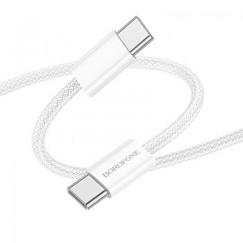 Borofone Cable BX103 Original - Typ C na Typ C - 60W 3A 1 metr bílý