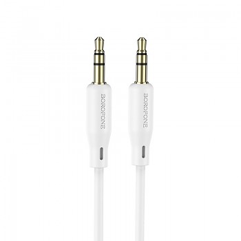 Audio kabel Borofone BL18 jack 3,5 mm na jack 3,5 mm bílý