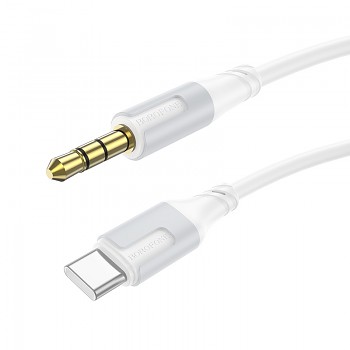 Kabel Borofone BL19 Creator jack 3,5 mm na USB-C bílý