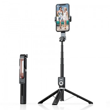 Bluetooth selfie tyč P80 se stativem 1,3m černá
