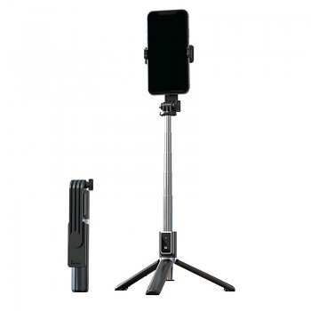 Bluetooth tripod mini selfie tyč P40S se stativem černá