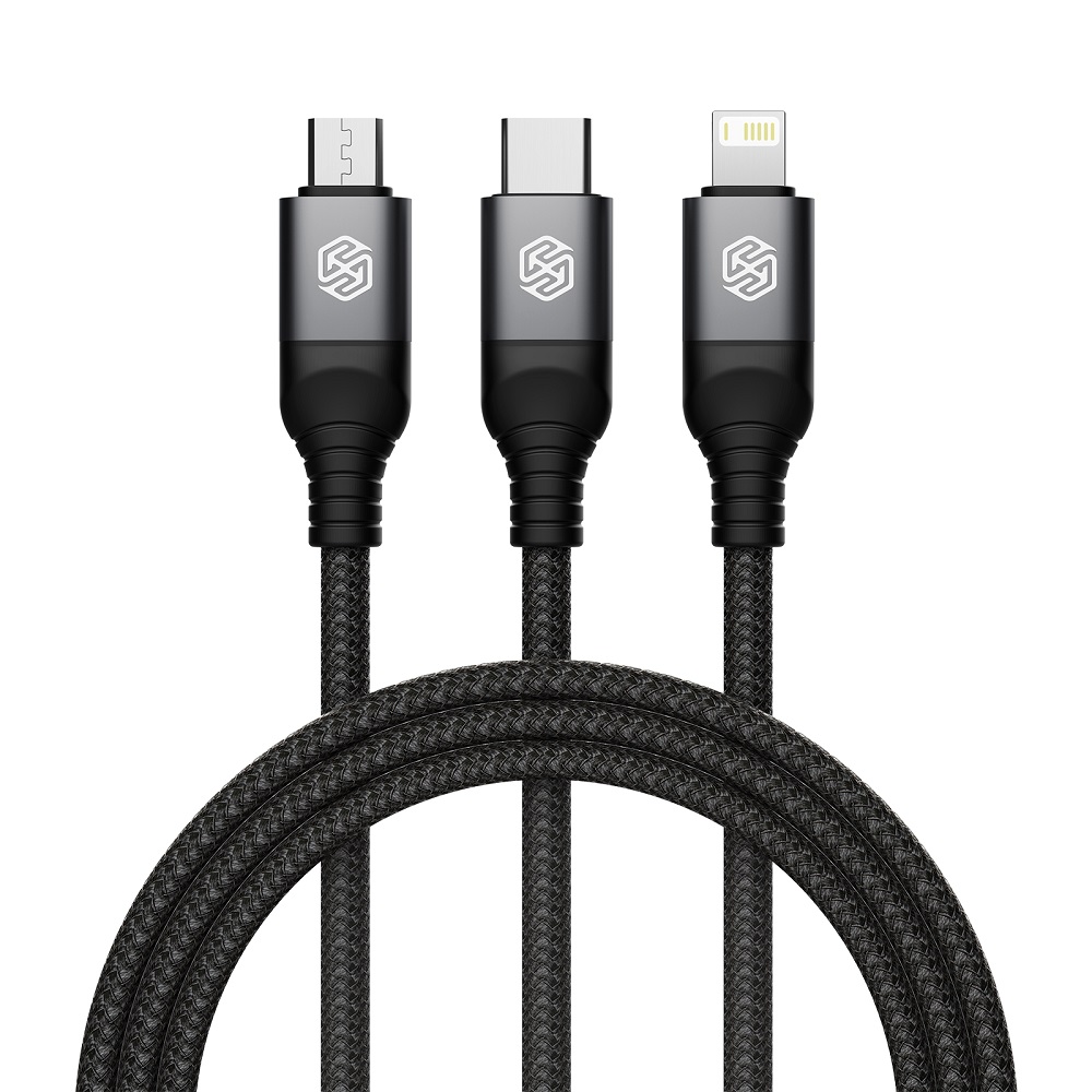 Levně Nillkin Datový Kabel Swift Pro 3v1 1,5m Black