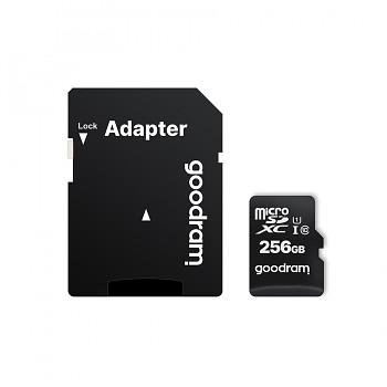 Paměťová karta MicroSD GOODRAM - 256GB s adaptérem UHS I CLASS 10 100MB/s