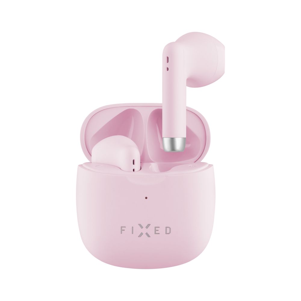 Levně Bezdrátová TWS sluchátka FIXED Pods, růžová