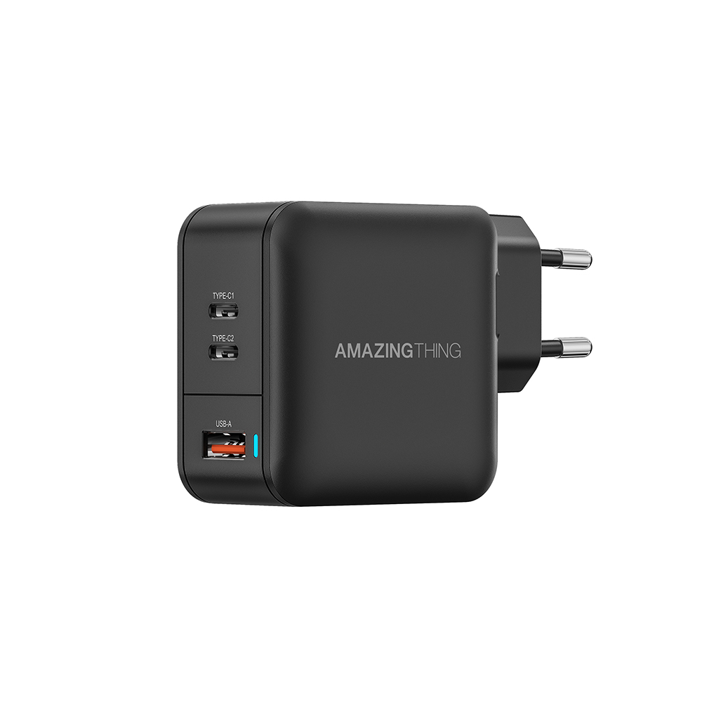 Levně Cestovní adaptér Amazing Thing Thunder Pro GaN EUTH66W PD 66W černý