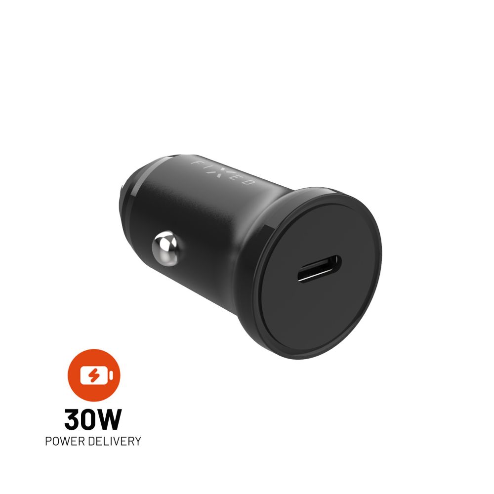 Levně Autonabíječka FIXED s USB-C výstupem a podporou PD, 30W, černá