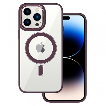 Pouzdro Tel Protect Magnetic Clear pro iPhone 14 Cherry