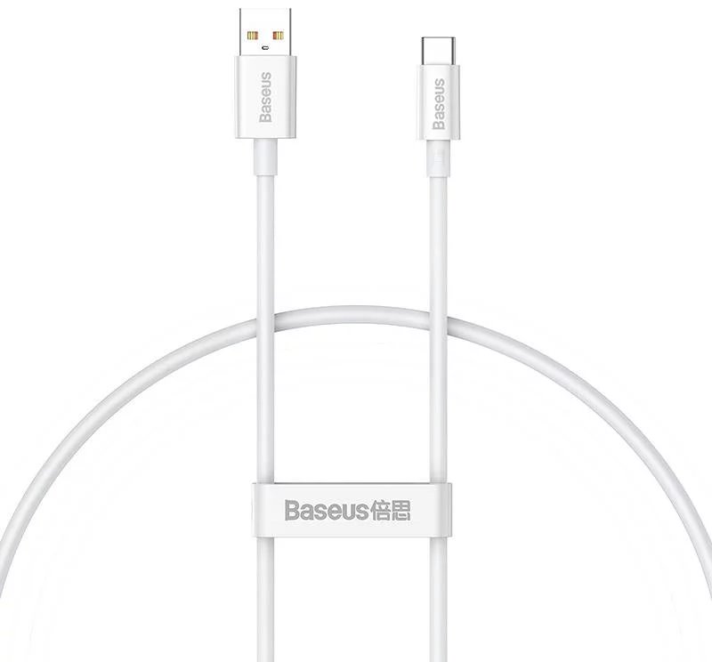 Levně Datový kabel Baseus Superior Series Fast Charging USB-A - USB-C 100W 0.25m Moon White