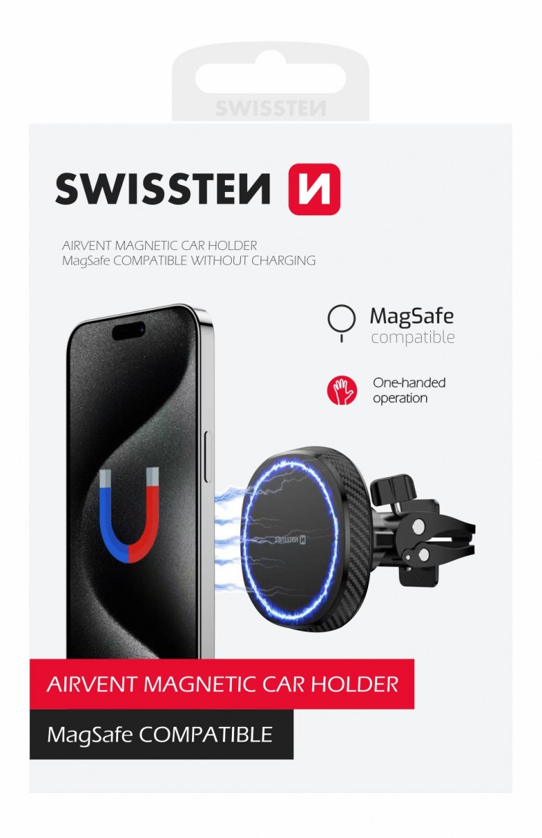 Levně Magnetický držák do auta Swissten Magstick Compact do ventilační mřížky černý
