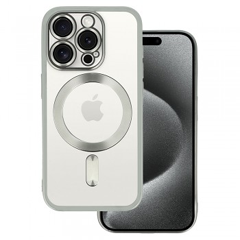 Pouzdro Metallic MagSafe pro iPhone 15 Pro Max Silver
