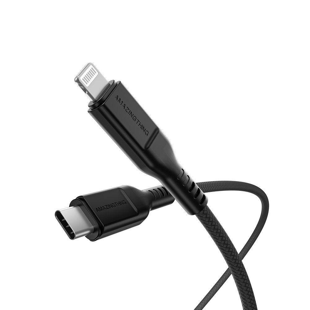 Levně Datový kabel Amazing Thing Tough Pro CLC120MTOBK - Typ C na Lightning - PD 30W 3,2A 1,2 m černý
