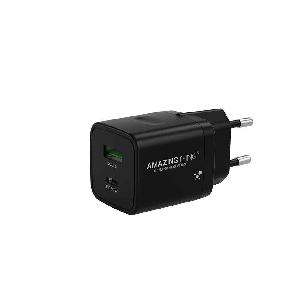 Levně Adaptér Amazing Thing Speed Pro EUPD30WB s funkcí rychlonabíjení Dual 30W černý