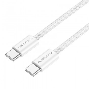 Datový kabel Borofone BX104 Primo - typ C na typ C - 60W 3A 1 metr bílý