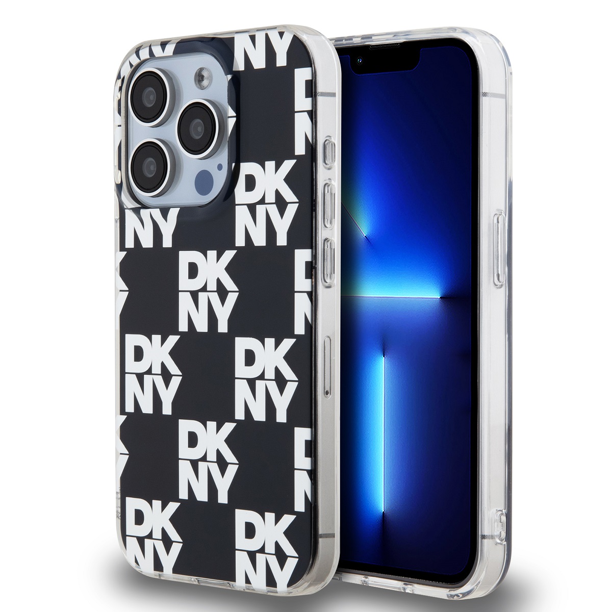 Levně Zadní Kryt DKNY PC/TPU Checkered Pattern na iPhone 15 Pro černý