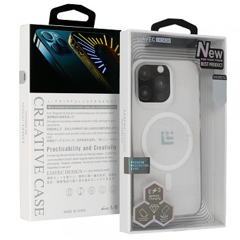 Zadní kryt Liavec Warframe Magsafe Series pouzdro pro iPhone 15 bílé