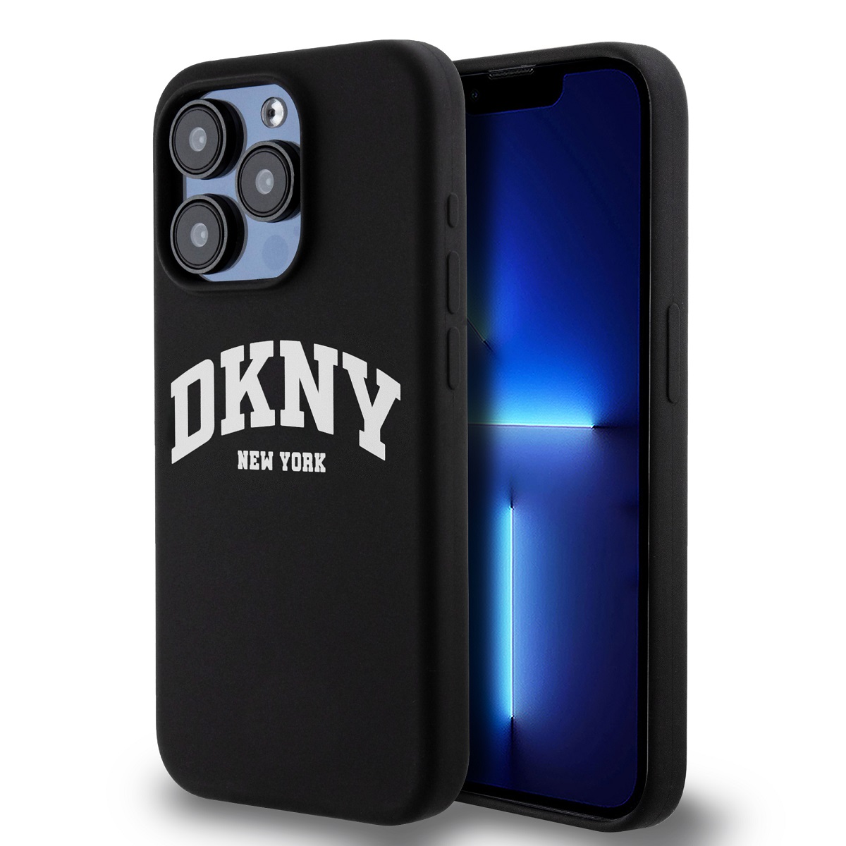 Levně Zadní Kryt DKNY Liquid Silicone Arch Logo MagSafe pro iPhone 15 Pro černý