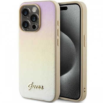 Original Case GUESS hardcase Saffiano Iridescent Script GUHCP14XPSAIRSD pro iPhone 14 Pro Max gold