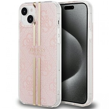 Original Case GUESS IML 4G Gold Stripe GUHCP15MH4PSEGP pro iPhone 15 Plus/14 Plus pink