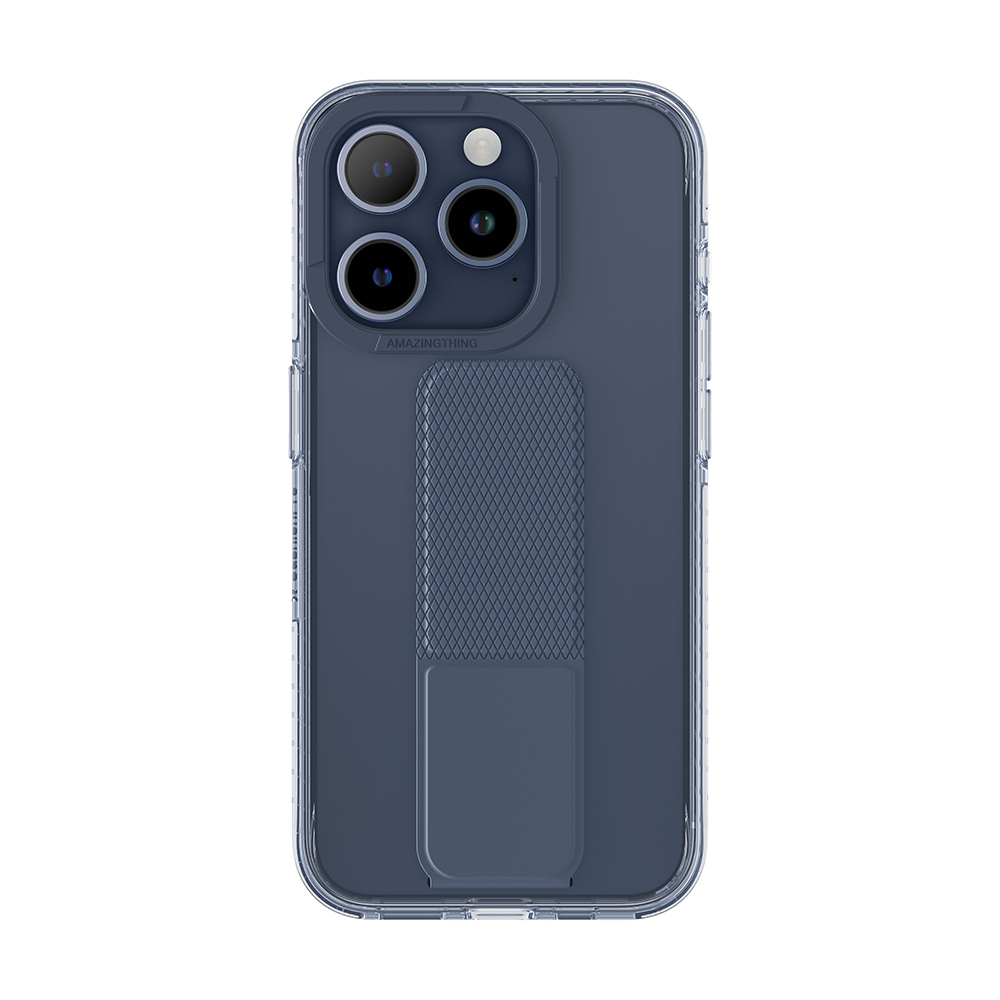 Levně Zadní kryt Amazing Thing Titan Pro Holder Case 10FT IP156.7PTHBU pro iPhone 15 Pro Max navy se stojánkem
