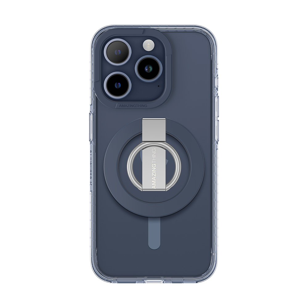 Levně Zadní kryt Amazing Thing Titan Pro Mag Ring Grip Case 10FT IP156.1PTRBU pro iPhone 15 Pro navy
