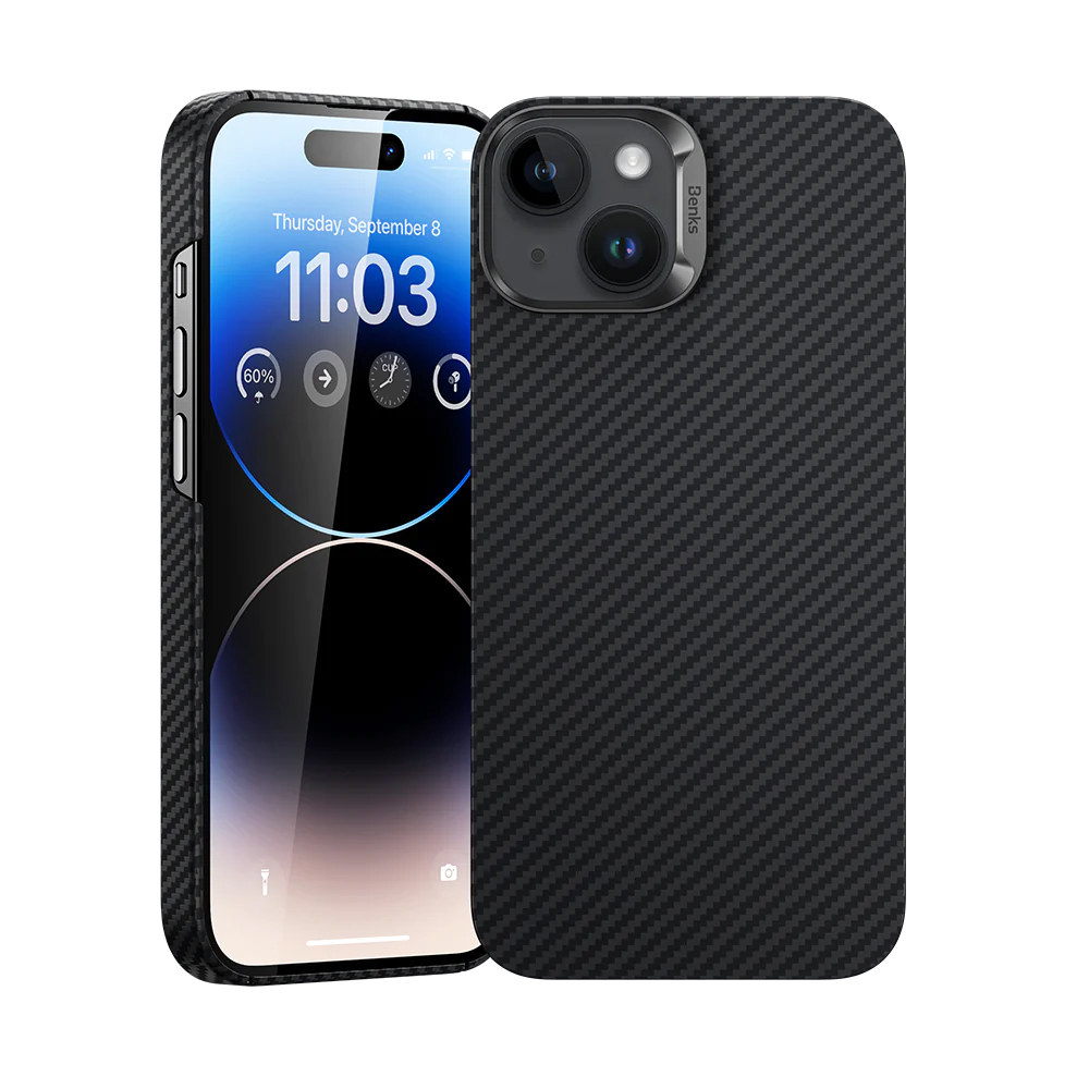Levně Zadní kryt Magnetic Armor Air Kevlar Metal Frame 600D pro iPhone 15 Plus černý