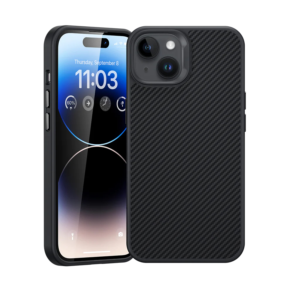 Levně Zadní kryt Benks Etui Magnetic Hybrid Armor Pro Kevlar Metal Frame 600D pro iPhone 15 Plus černý