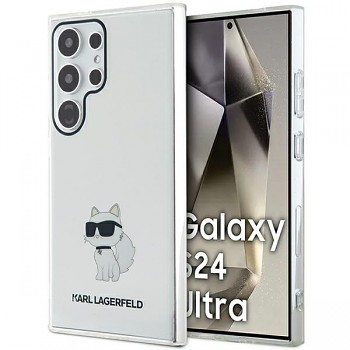 Originální pouzdro KARL LAGERFELD hardcase IML Choupette KLHCS24LHNCHTCT pro Samsung Galaxy S24 Ultra transparentní