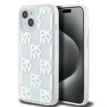 Originální pouzdro DKNY hardcase Liquid Glitter Multilogo DKHCP15SLCPEPT pro iPhone 13-14-15 white