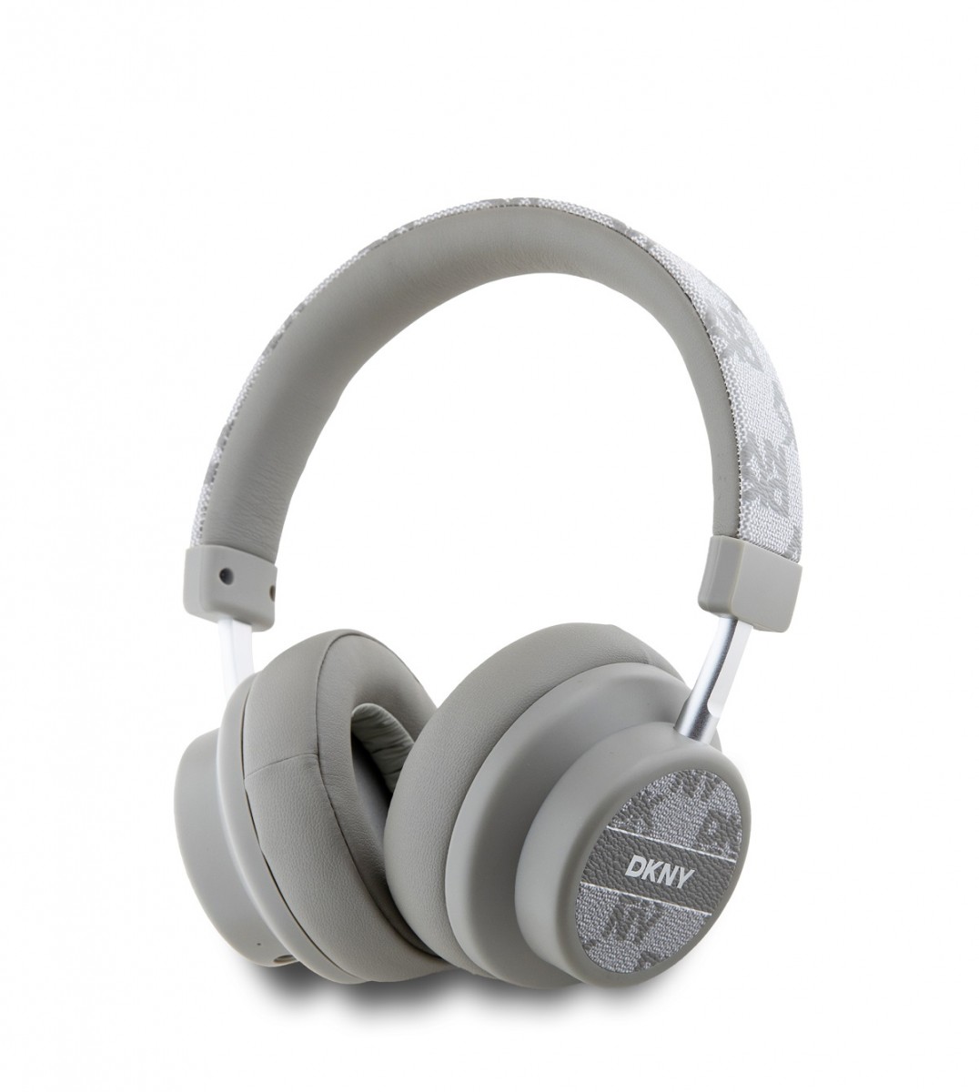 Levně Sluchátka DKNY PU Leather Checkered Pattern Bluetooth Stereo Headphone Biege