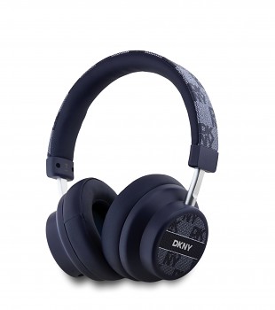 Sluchátka DKNY PU Leather Checkered Pattern Bluetooth Stereo Headphone Blue