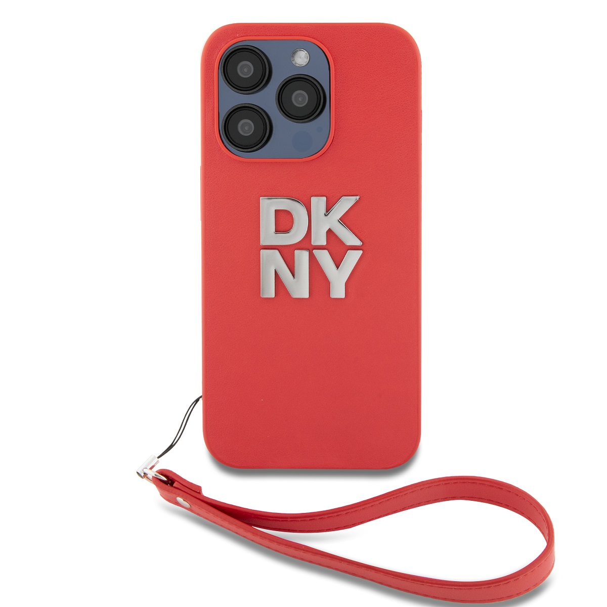 Levně Zadní Kryt DKNY PU Leather Stack Logo Wrist Strap na iPhone 15 Pro Max Pink