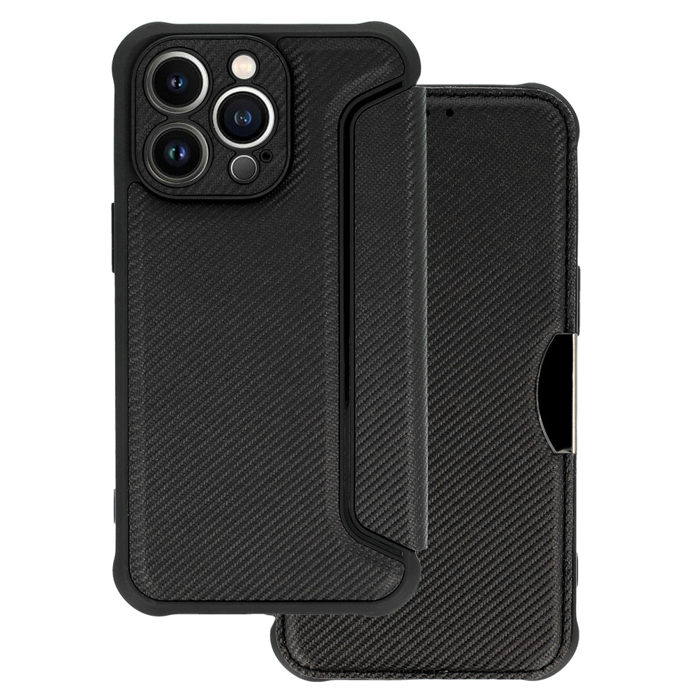 Levně Knížkové pouzdro Razor Carbon pro Xiaomi Redmi Note 13 Pro 5G černé