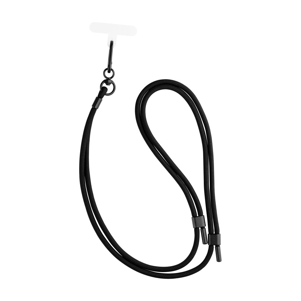 Levně Univerzální šňůrka FIXED NeckUni pro telefony, černá