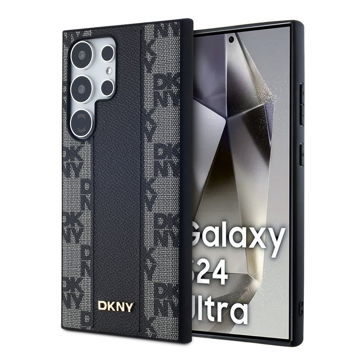 Levně DKNY PU Leather Checkered Pattern Magsafe Zadní Kryt pro Samsung Galaxy S24 Ultra Black