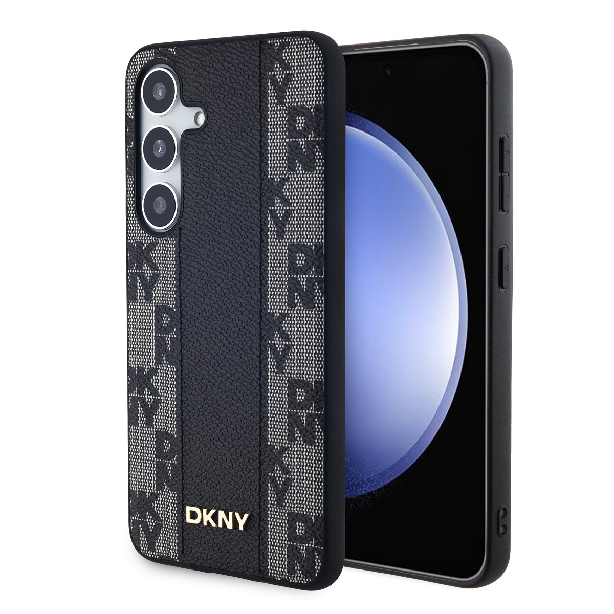 Levně DKNY PU Leather Checkered Pattern Magsafe Zadní Kryt pro Samsung Galaxy S24+ Black