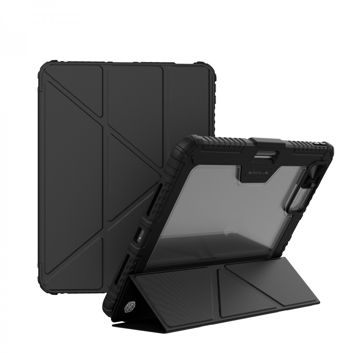 Levně Pouzdro na tablet Nillkin Bumper PRO Protective Stand Case Multi-angle pro iPad Pro 12.9 2020/2021/2022/ Air 13 2024 Black