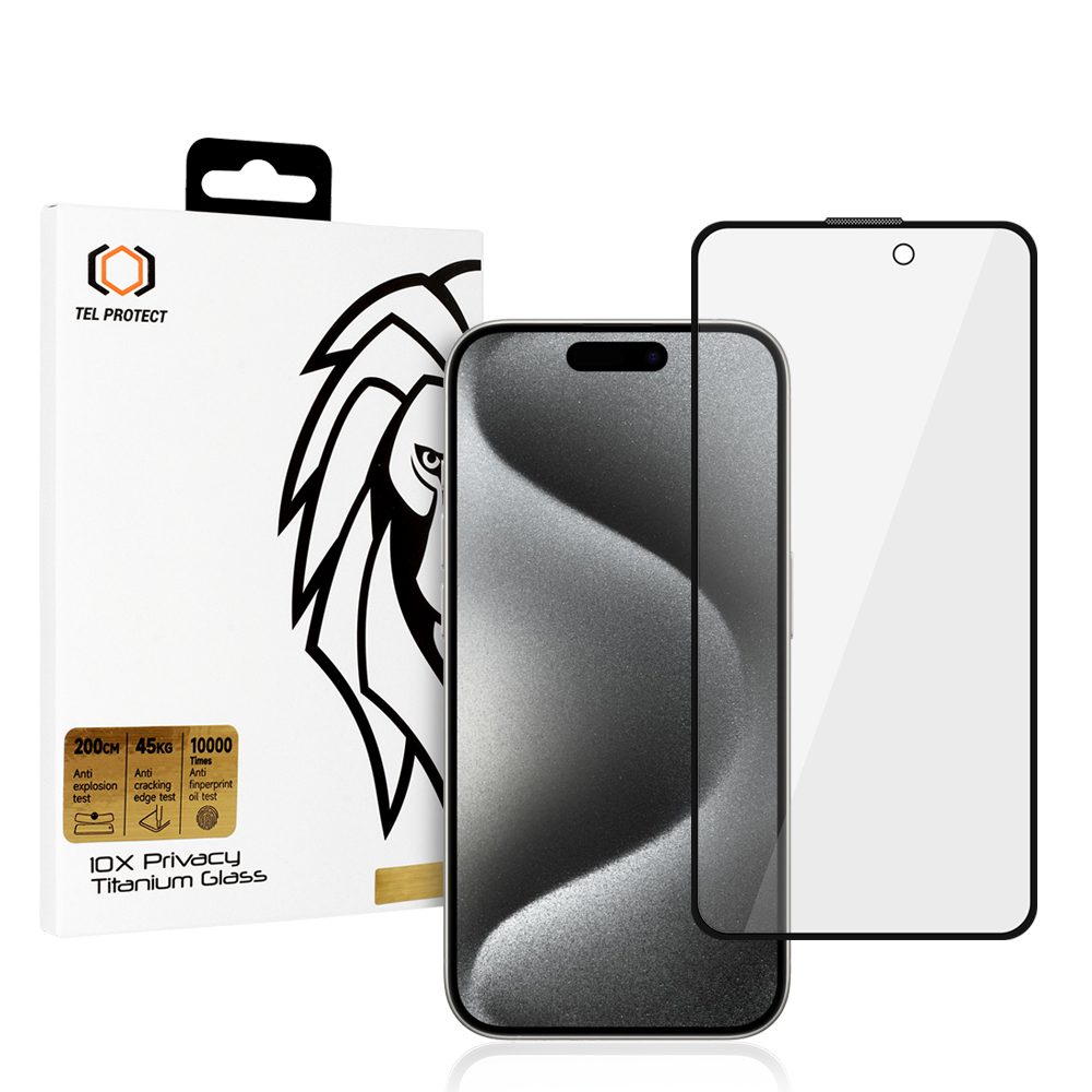 Levně Tvrzené sklo 10X Privacy Titanium pro iPhone 16 Pro Max