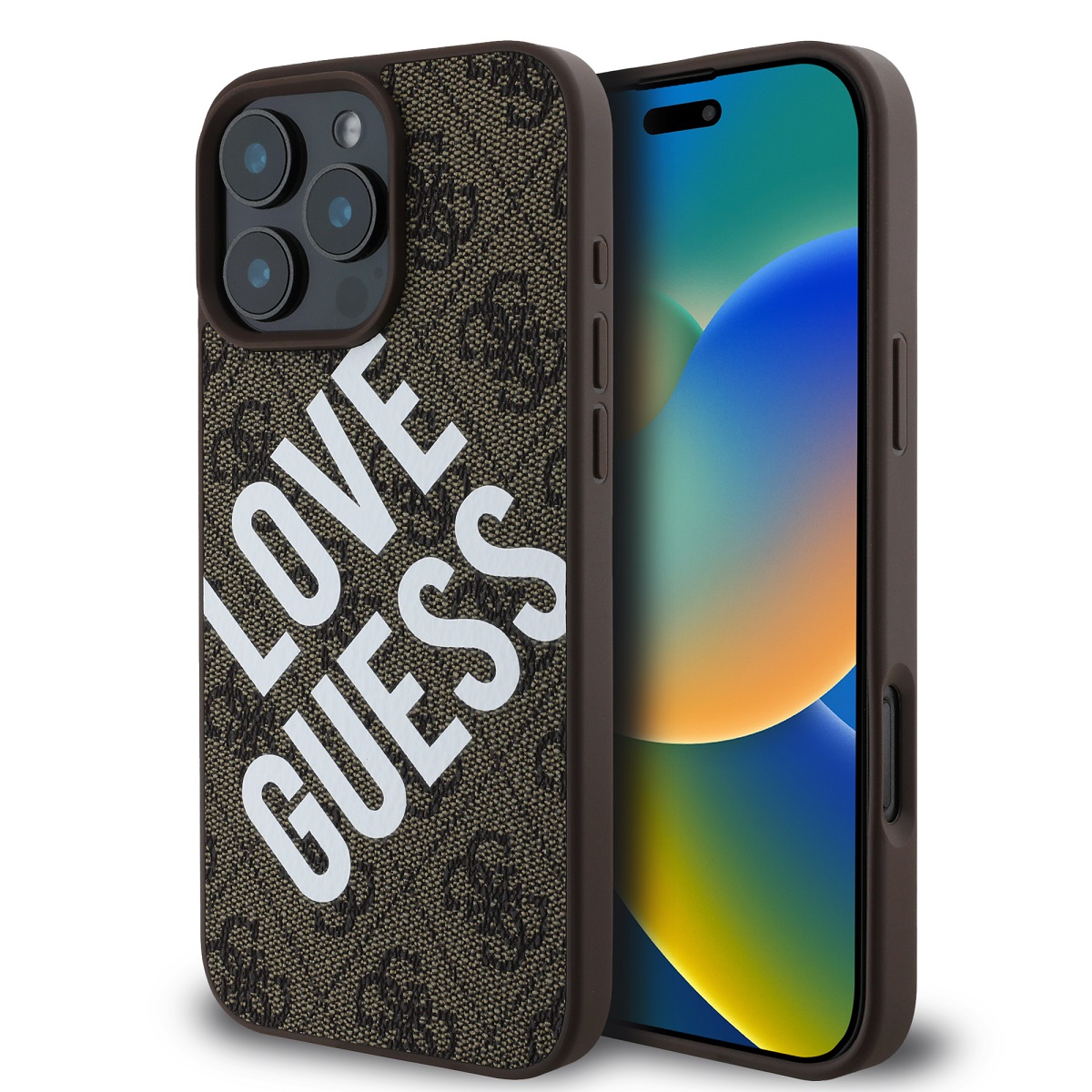 Levně Zadní kryt Guess PU Leather 4G Big Love Logo MagSafe pro iPhone 16 Pro Max Brown