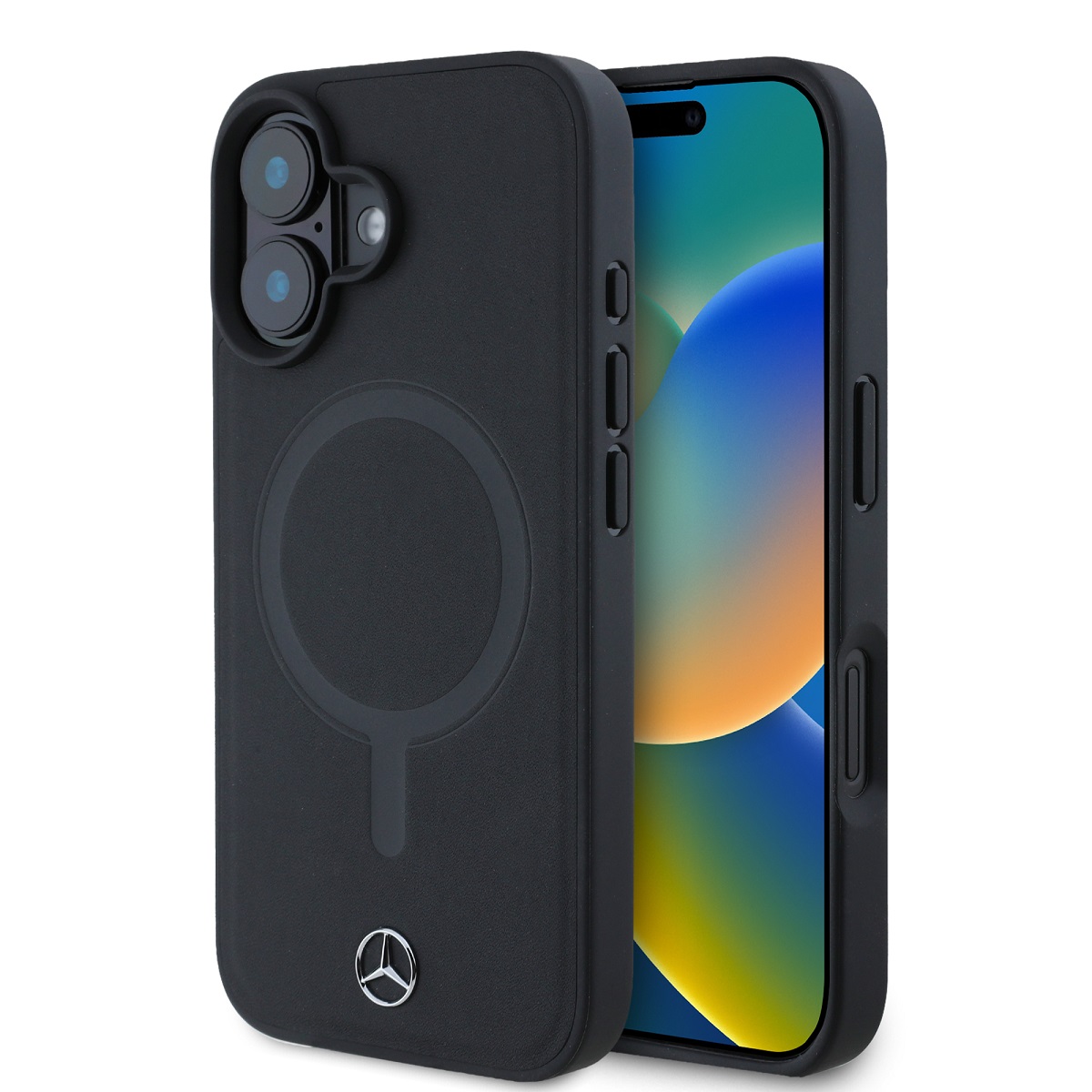 Levně Zadní kryt Mercedes Smooth Leather MagSafe pro iPhone 16 Plus Black