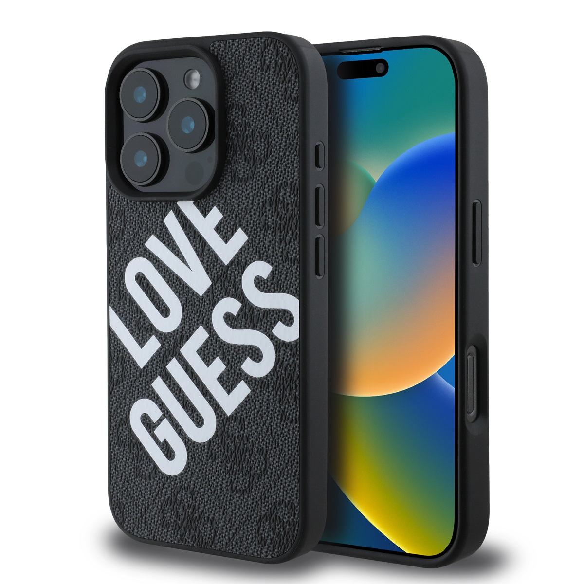 Levně Zadní kryt Guess PU Leather 4G Big Love Logo MagSafe pro iPhone 16 Pro Black